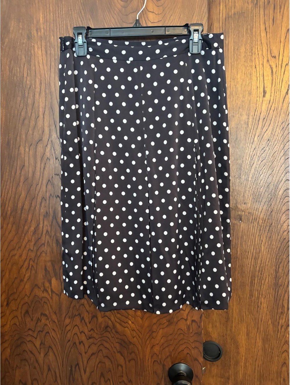 Classiques Entier Black and White Polka Dot Silk Skirt Size 8
